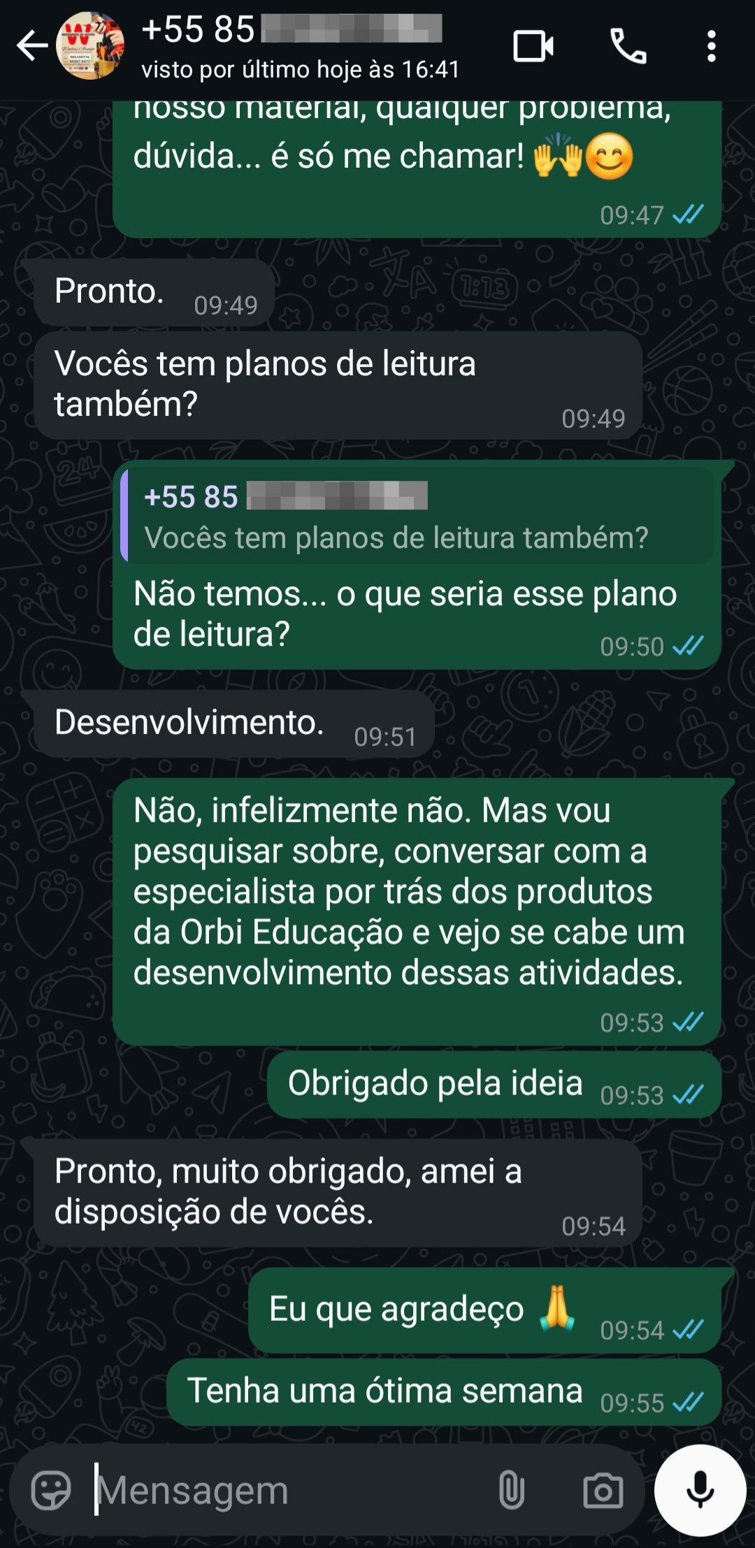 Feedback do cliente 7