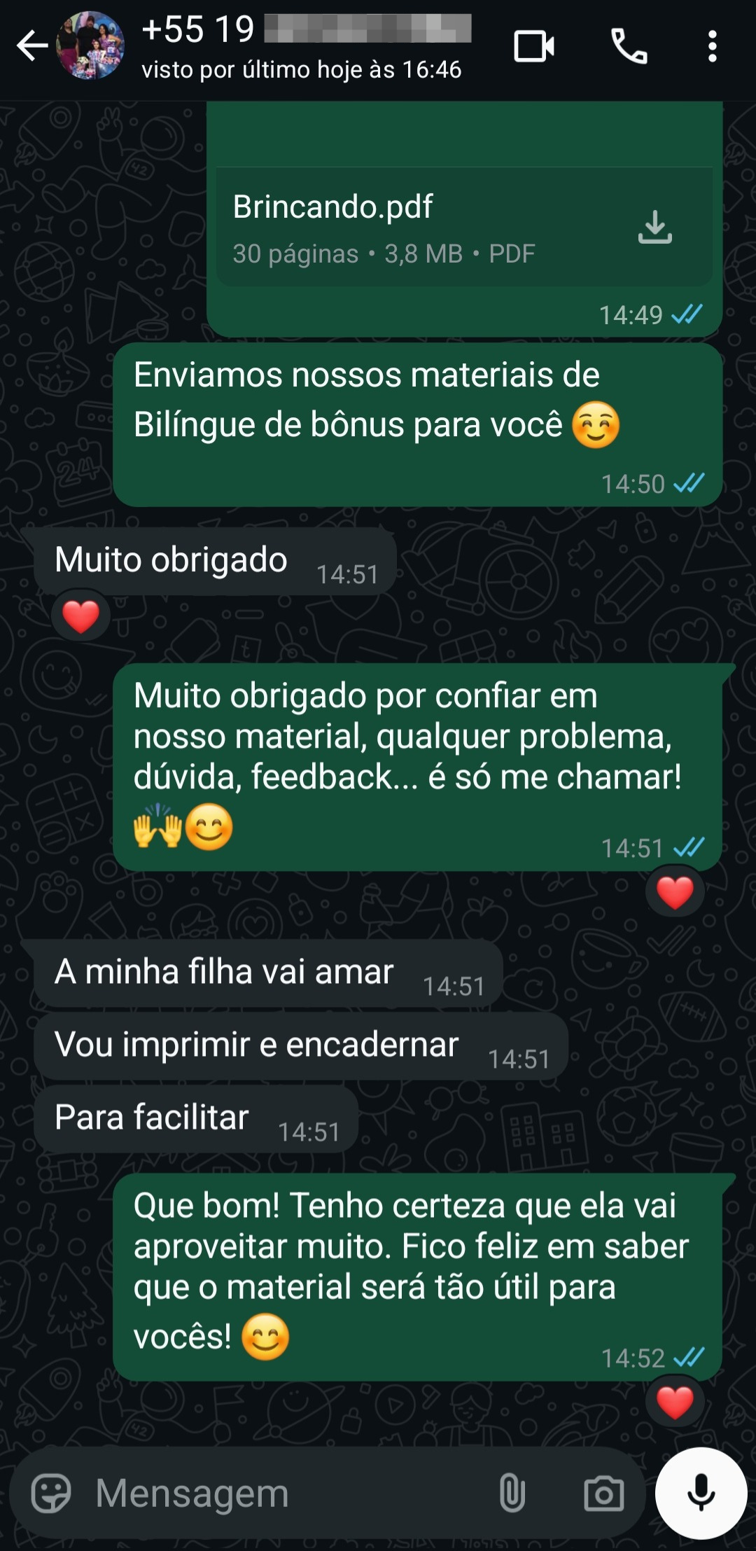 Feedback do cliente 8